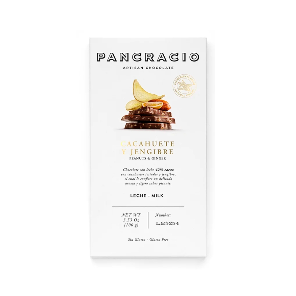 Mini tableta cacahuete y jengibre - choco leche